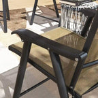 Outdoor Folding Lawn Chair Set of 4 - Portable Patio Chairs with Armrests & Mesh Fabric for Camping, Beach, Backyard