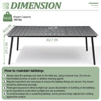 Outdoor 7 PC- Patio Rectangular Aluminum Dining Table Set with Umbrella Hole with Rattan Chair