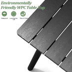 Outdoor 7 PC- Patio Rectangular Aluminum Dining Table Set with Umbrella Hole with Rattan Chair