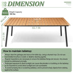 Outdoor 7 PC- Patio Rectangular Aluminum Dining Table Set with Umbrella Hole with Rattan Chair