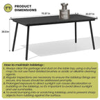 7-Piece Set Outdoor Patio Aluminum Dining Table and PE Rattan Wicker Dining Chairs