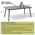 7-Piece Set Outdoor Patio Aluminum Dining Table and PE Rattan Wicker Dining Chairs