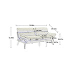 Living Room Sofa with thick cushion, Sofa Bed, Sleeper Sofa with Metal feet, Bedroom Furniture