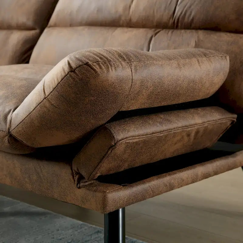 Living Room Sofa with thick cushion, Sofa Bed, Sleeper Sofa with Metal feet, Bedroom Furniture