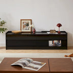 TV Stand with 4 Drawers, Charging Ports & LED Lighting – Walnut / Espresso / Black, Modern Style