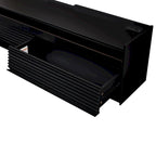 TV Stand with 4 Drawers, Charging Ports & LED Lighting – Walnut / Espresso / Black, Modern Style