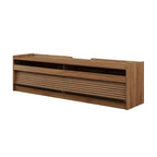 TV Stand with 4 Drawers, Charging Ports & LED Lighting – Walnut / Espresso / Black, Modern Style