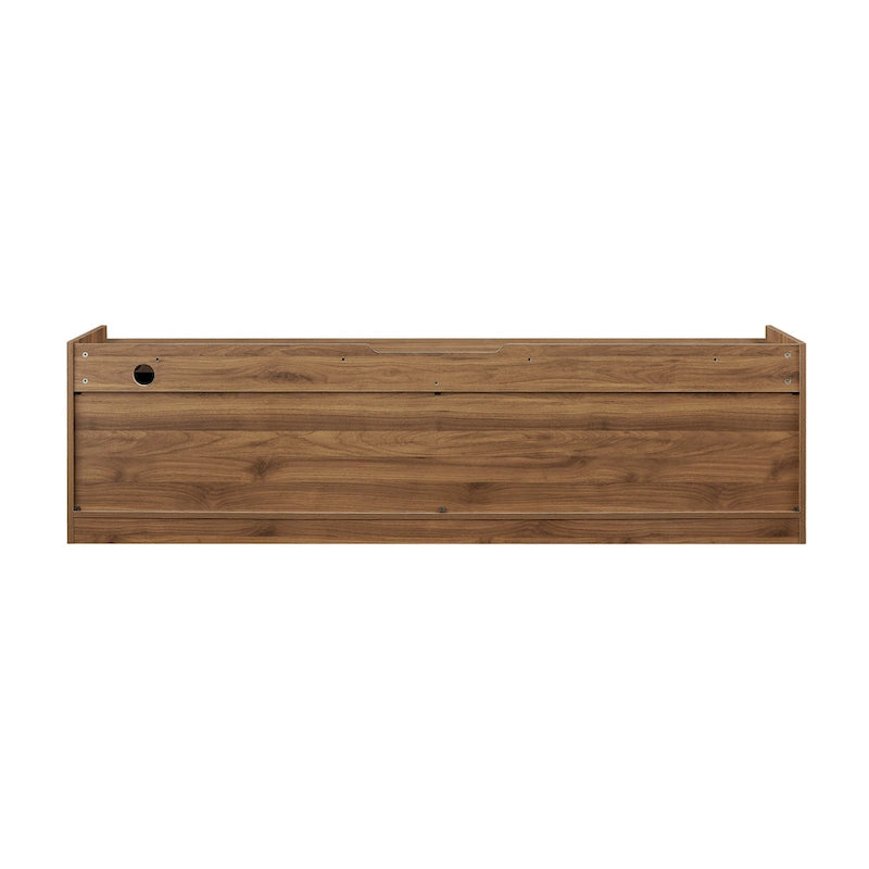TV Stand with 4 Drawers, Charging Ports & LED Lighting – Walnut / Espresso / Black, Modern Style