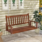 Costway 2-Person Wooden Outdoor Porch Swing Heavy Duty Patio Hanging - See Details