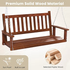 Costway 2-Person Wooden Outdoor Porch Swing Heavy Duty Patio Hanging - See Details