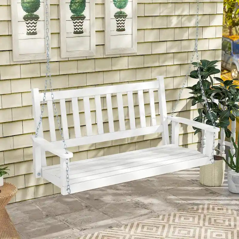 Costway 2-Person Wooden Outdoor Porch Swing Heavy Duty Patio Hanging - See Details