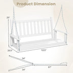 Costway 2-Person Wooden Outdoor Porch Swing Heavy Duty Patio Hanging - See Details