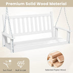 Costway 2-Person Wooden Outdoor Porch Swing Heavy Duty Patio Hanging - See Details