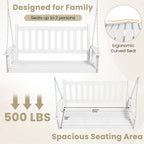 Costway 2-Person Wooden Outdoor Porch Swing Heavy Duty Patio Hanging - See Details