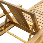 72.44W Acacia Wood Adjustable Backrest Outdoor Lounge Chair - N/A
