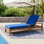 72.44W Acacia Wood Adjustable Backrest Outdoor Lounge Chair - N/A