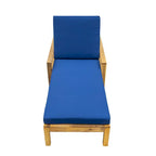 72.44W Acacia Wood Adjustable Backrest Outdoor Lounge Chair - N/A