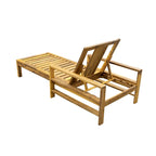 72.44W Acacia Wood Adjustable Backrest Outdoor Lounge Chair - N/A