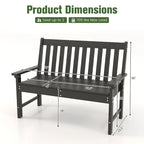 Gymax Garden Bench All-Weather HDPE 2-Person Outdoor Bench for Front