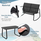 Gymax 4 Piece Rocking Bistro Set Patio Furniture Set w/ Loveseat 2