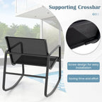 Gymax 4 Piece Rocking Bistro Set Patio Furniture Set w/ Loveseat 2