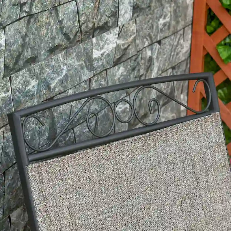 Outdoor Glider Chairs with Coffee Table, Patio 2-Seat Rocking Chair Swing with Breathable Sling for Backyard, Garden, Porch