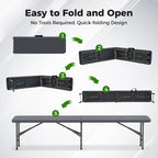 Gymax 2PCS 6 ft Plastic Folding Bench w/ 1320 LBS Capacity Handle &