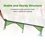 Gymax 2PCS 6 ft Plastic Folding Bench w/ 1320 LBS Capacity Handle &