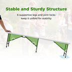 Gymax 2PCS 6 ft Plastic Folding Bench w/ 1320 LBS Capacity Handle &