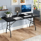 Gymax 6 ft Portable Folding Table w/HDPE Tabletop Safe Lock Mechanism