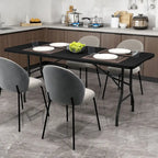 Gymax 6 ft Portable Folding Table w/HDPE Tabletop Safe Lock Mechanism
