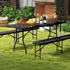 Gymax 6 ft Portable Folding Table w/HDPE Tabletop Safe Lock Mechanism