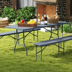 Gymax 6 ft Portable Folding Table w/HDPE Tabletop Safe Lock Mechanism