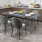 Gymax 6 ft Portable Folding Table w/HDPE Tabletop Safe Lock Mechanism