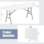 Gymax 6 ft Portable Folding Table w/HDPE Tabletop Safe Lock Mechanism