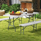 Gymax 6 ft Portable Folding Table w/HDPE Tabletop Safe Lock Mechanism