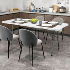 Gymax 6 ft Portable Folding Table w/HDPE Tabletop Safe Lock Mechanism