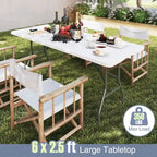 Gymax 6 ft Portable Folding Table w/HDPE Tabletop Safe Lock Mechanism
