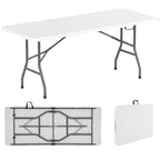 Gymax 6 ft Portable Folding Table w/HDPE Tabletop Safe Lock Mechanism