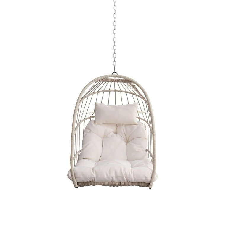 Rattan Egg Swing Chair  PE Wicker Hanging Chair For Garden, Patio & Outdoor Relaxation - 28.34in. W X40.50in.DX22.00in. H