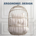 Rattan Egg Swing Chair  PE Wicker Hanging Chair For Garden, Patio & Outdoor Relaxation - 28.34in. W X40.50in.DX22.00in. H