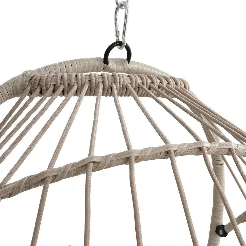 Rattan Egg Swing Chair  PE Wicker Hanging Chair For Garden, Patio & Outdoor Relaxation - 28.34in. W X40.50in.DX22.00in. H
