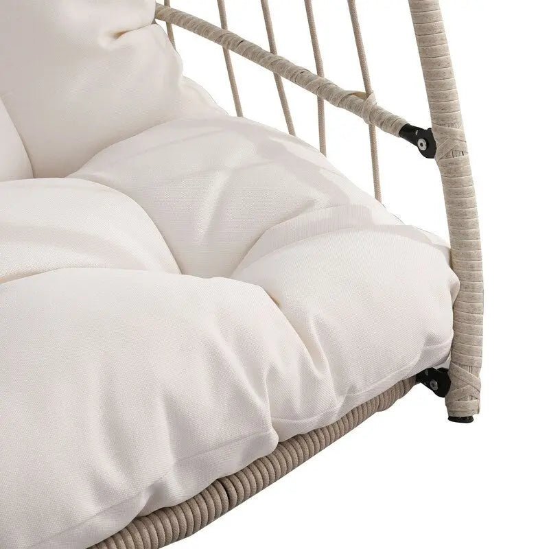 Rattan Egg Swing Chair  PE Wicker Hanging Chair For Garden, Patio & Outdoor Relaxation - 28.34in. W X40.50in.DX22.00in. H