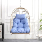 Rattan Egg Swing Chair  PE Wicker Hanging Chair For Garden, Patio & Outdoor Relaxation - 28.34in. W X40.50in.DX22.00in. H