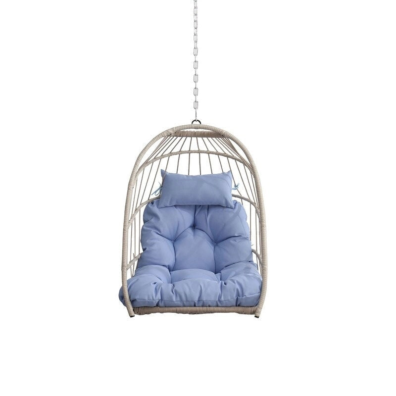 Rattan Egg Swing Chair  PE Wicker Hanging Chair For Garden, Patio & Outdoor Relaxation - 28.34in. W X40.50in.DX22.00in. H