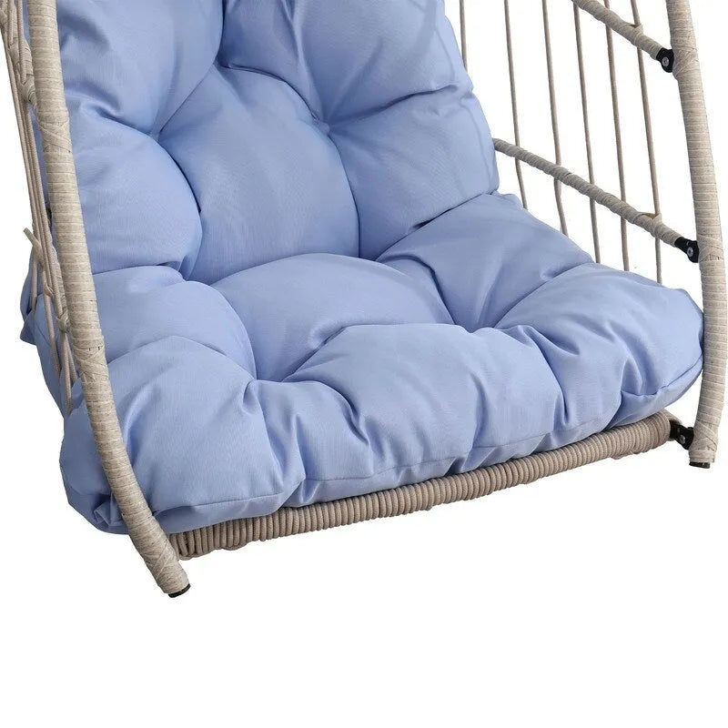 Rattan Egg Swing Chair  PE Wicker Hanging Chair For Garden, Patio & Outdoor Relaxation - 28.34in. W X40.50in.DX22.00in. H