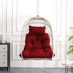 Rattan Egg Swing Chair  PE Wicker Hanging Chair For Garden, Patio & Outdoor Relaxation - 28.34in. W X40.50in.DX22.00in. H
