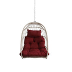 Rattan Egg Swing Chair  PE Wicker Hanging Chair For Garden, Patio & Outdoor Relaxation - 28.34in. W X40.50in.DX22.00in. H