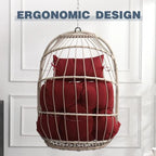 Rattan Egg Swing Chair  PE Wicker Hanging Chair For Garden, Patio & Outdoor Relaxation - 28.34in. W X40.50in.DX22.00in. H