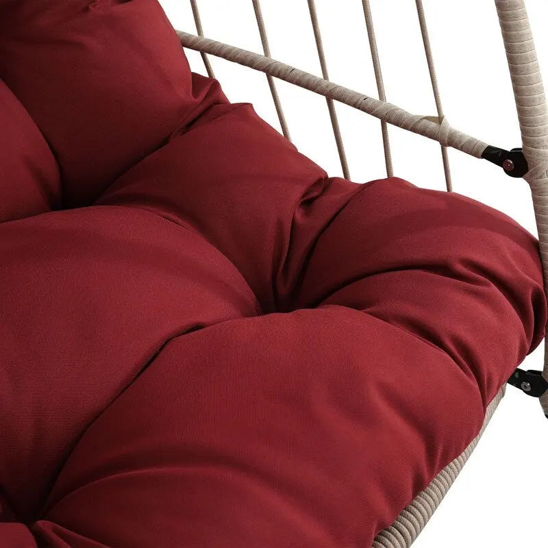 Rattan Egg Swing Chair  PE Wicker Hanging Chair For Garden, Patio & Outdoor Relaxation - 28.34in. W X40.50in.DX22.00in. H